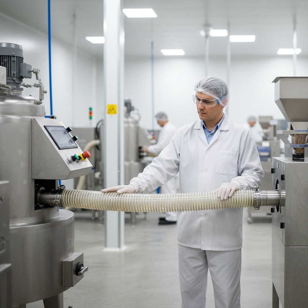 Premium Food Grade Antistatic TPU Hose with Reinforced PVC Spiral for Medium Suction Applications - -40 to 80°C Temperature Range