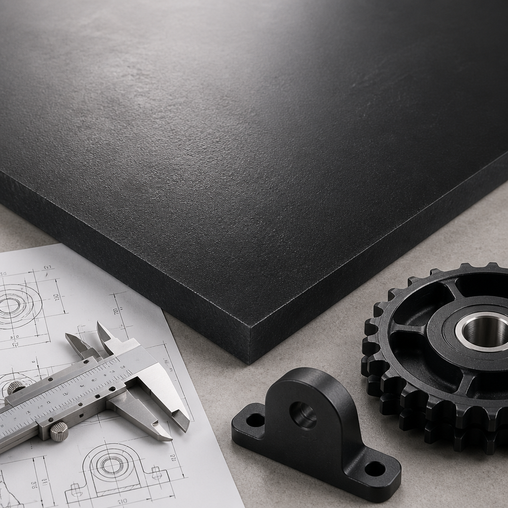 Cast Nylon 6 Black Sheet for Engineering Applications 20mm to 60mm thick