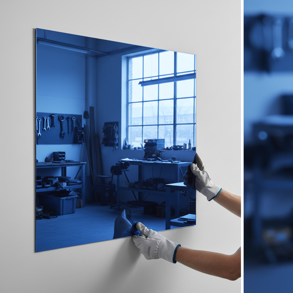 Premium Acrylic Blue Mirror Sheet 2424 - Lightweight, Shatter Resistant, and Easy to Fabricate for Various Applications