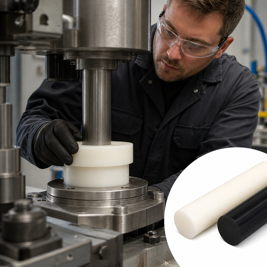 Acetal Copolymer White / Black Rod 40mm to 100mm dia for Gears, bearings & bushes
