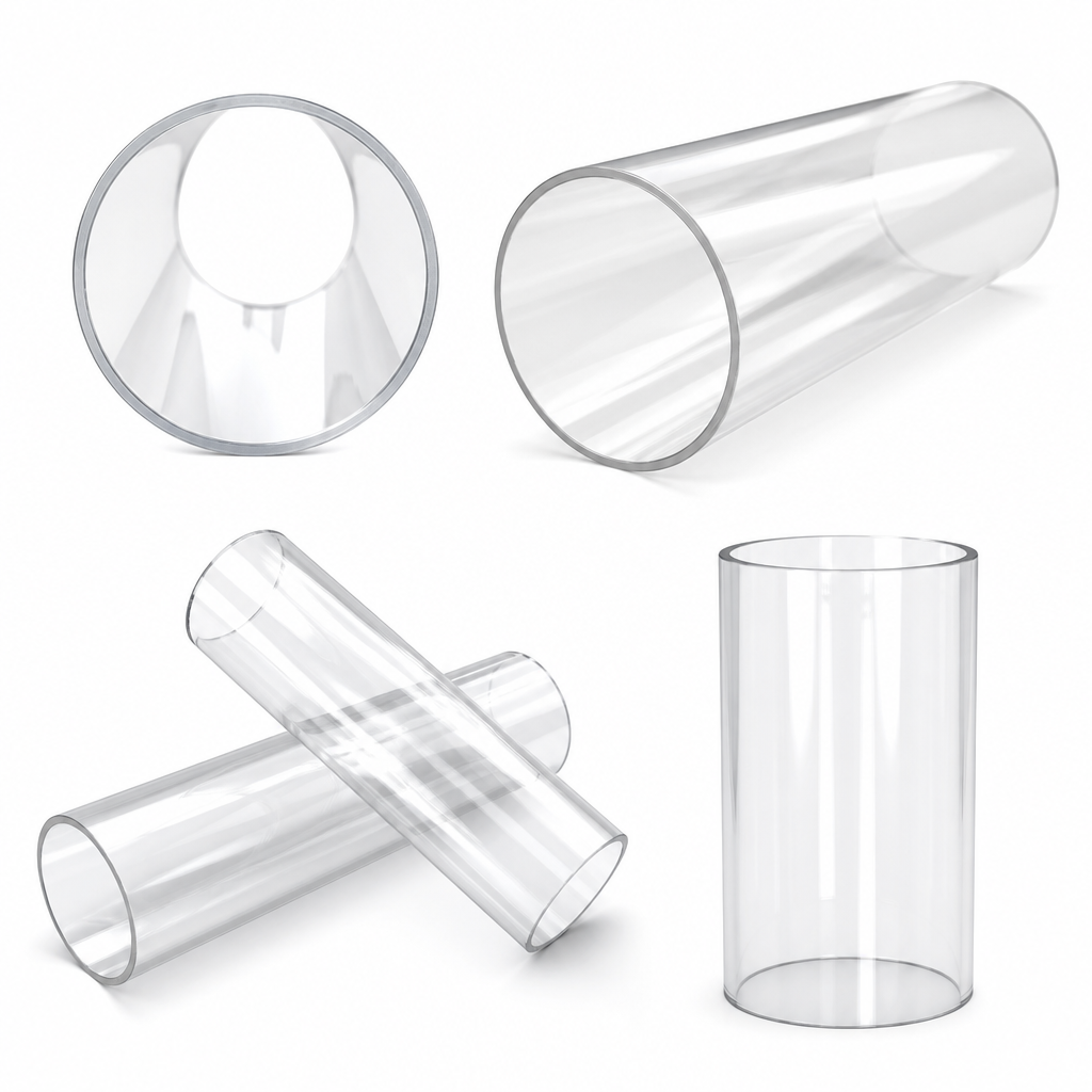 Cast Acrylic Clear Tube 200mm to 260mm dia for Protective barriers & aquarium tanks
