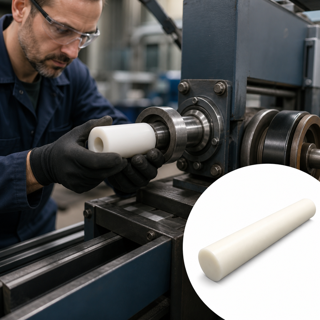 Acetal Homopolymer White Rod 40mm to 80mm dia for Gears, bearings & bushes