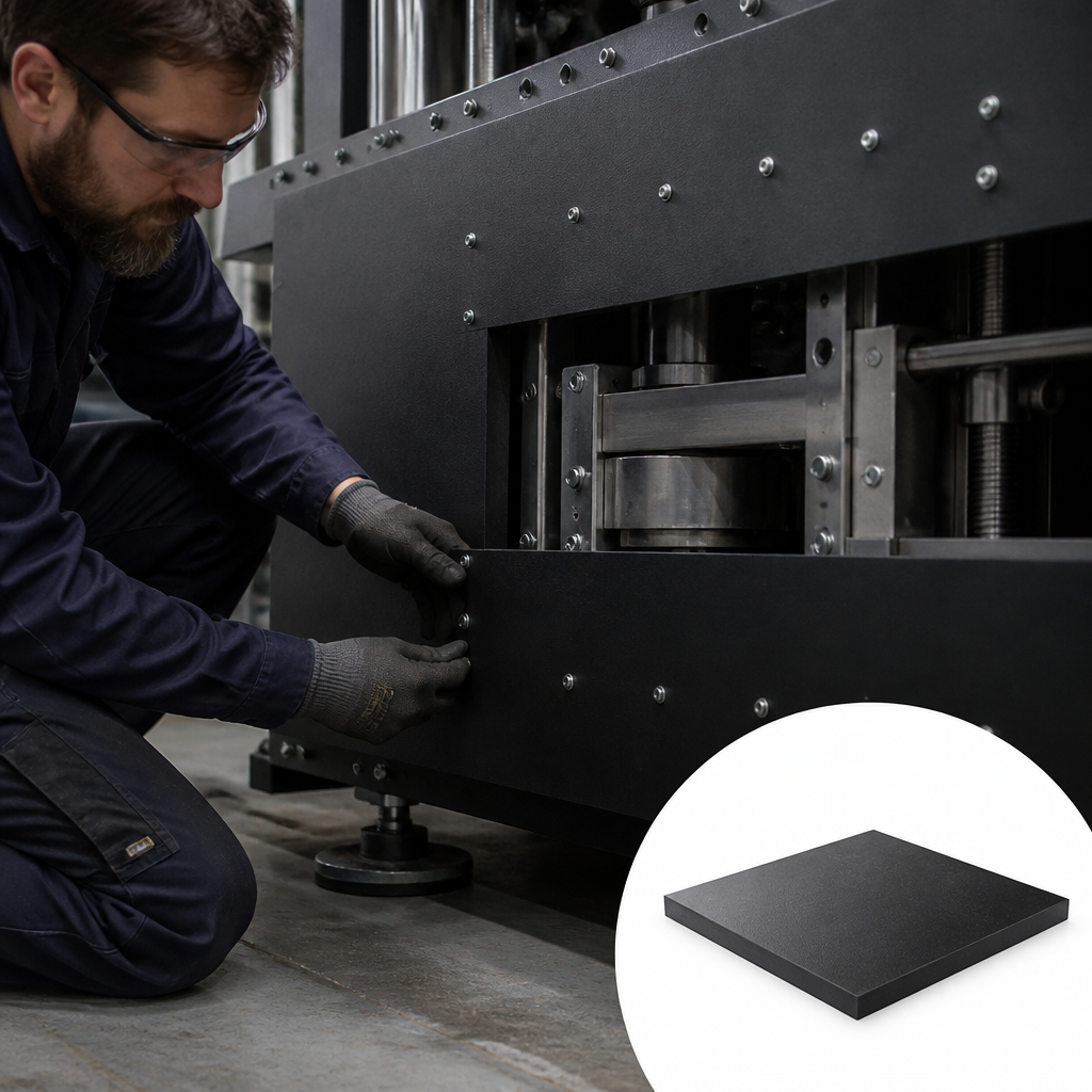 Cast Nylon 6 Black Sheet for Engineering Applications 20mm to 60mm thick