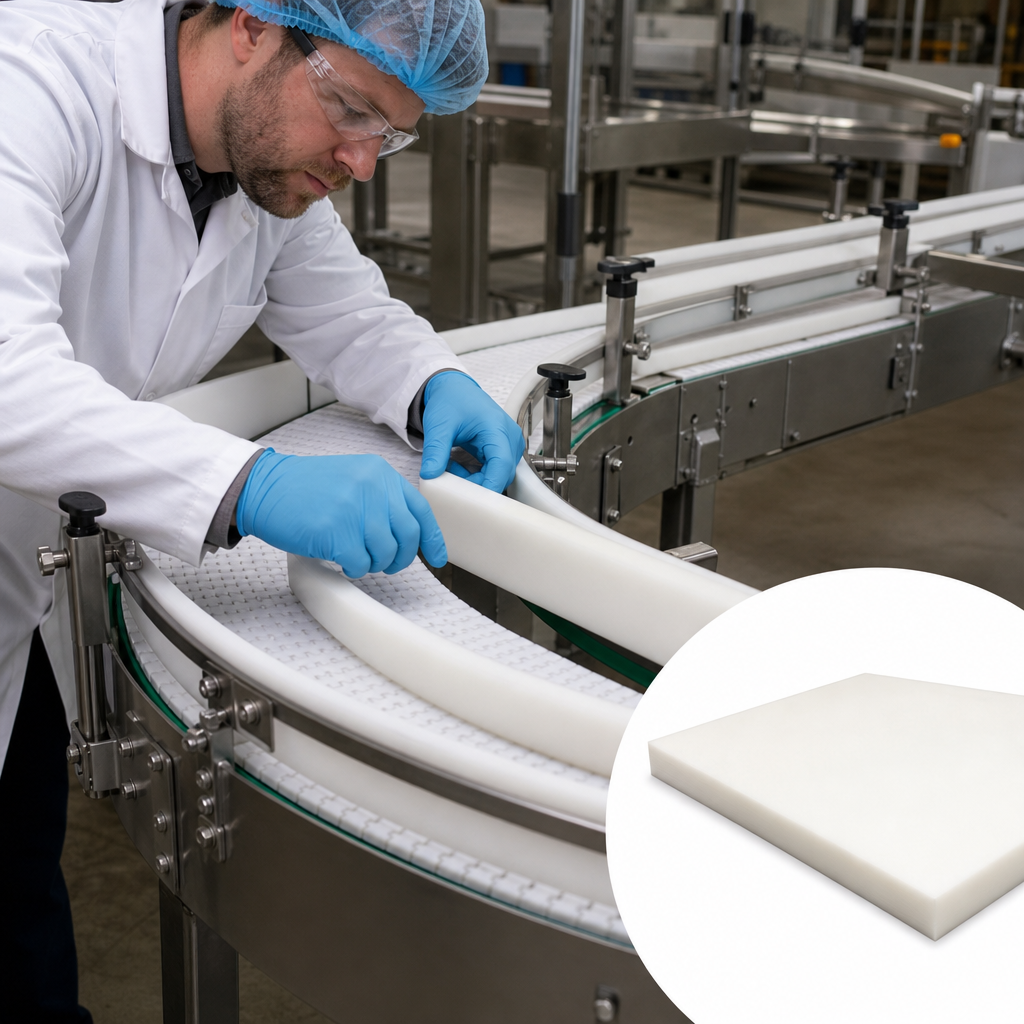 PETP Natural (White) Sheet 10mm to 80mm thick for Wear pads & conveyor parts