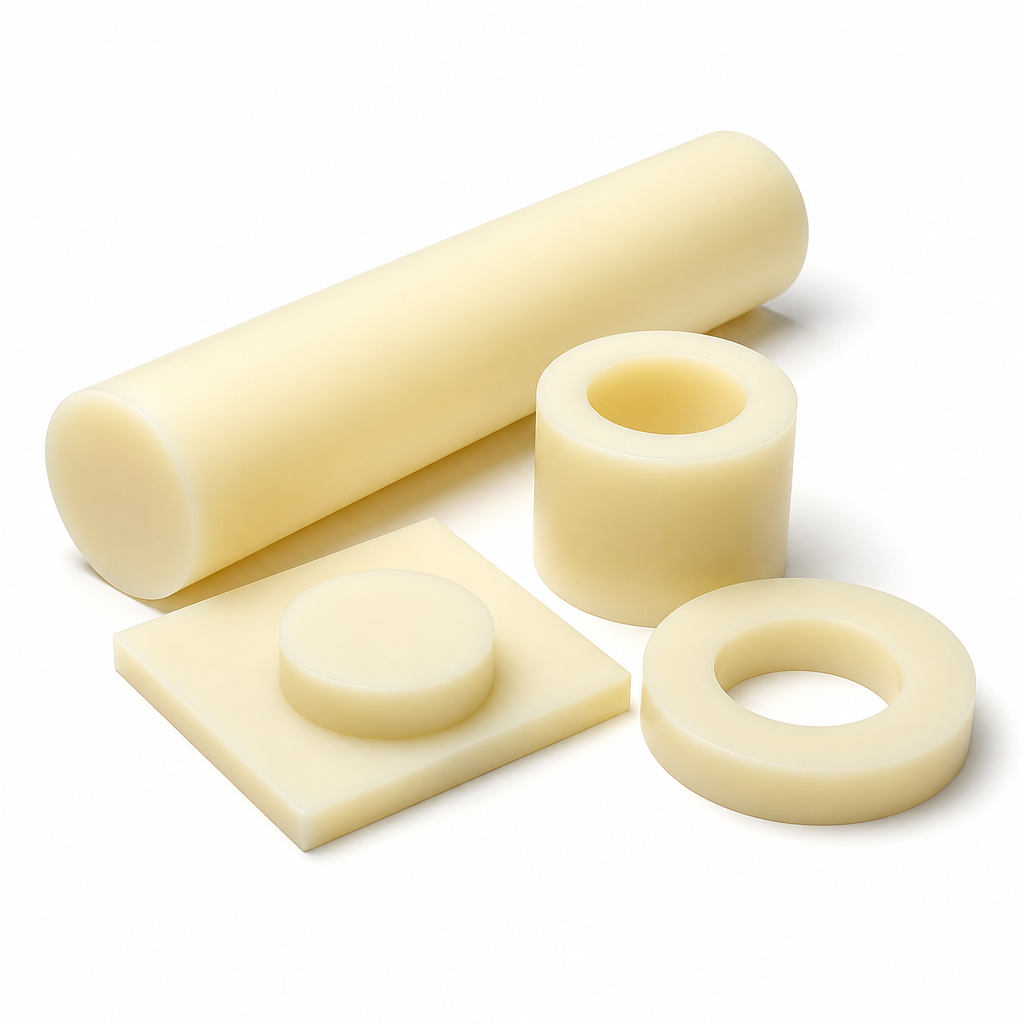 Nylon 66 Natural (cream) Rod 6.35mm to 50mm dia for Wear pads & bushes
