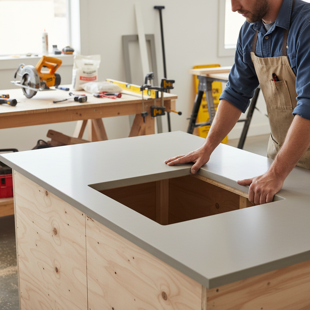 Premium Solid Surface Material in Elegant Grey - Durable, Hygienic, and Versatile for Various Applications