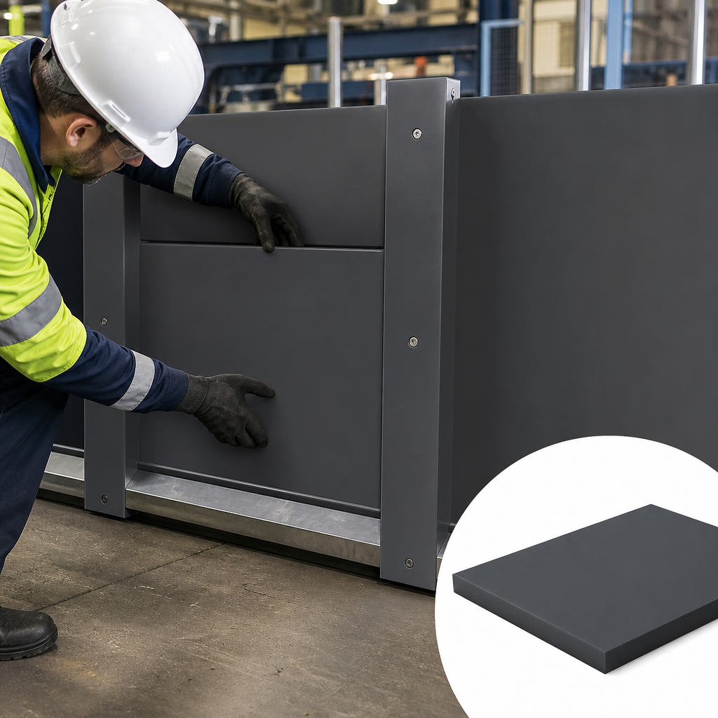 Unplasticised PolyVinylChloride Grey Sheet 30mm to 50mm thick for Signage & protective barriers
