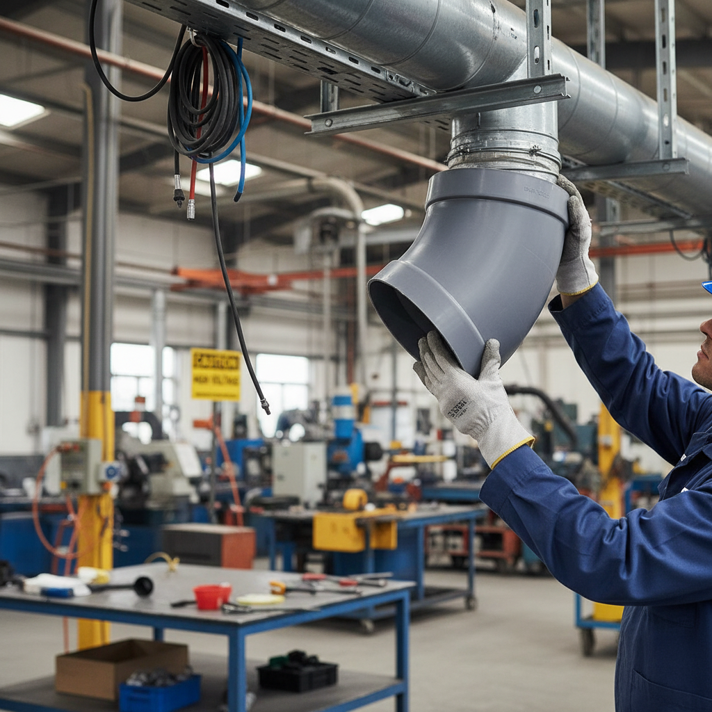 Premium 45° Ventilation Bend - High-Performance PPS Ducting for Industrial and Commercial Applications