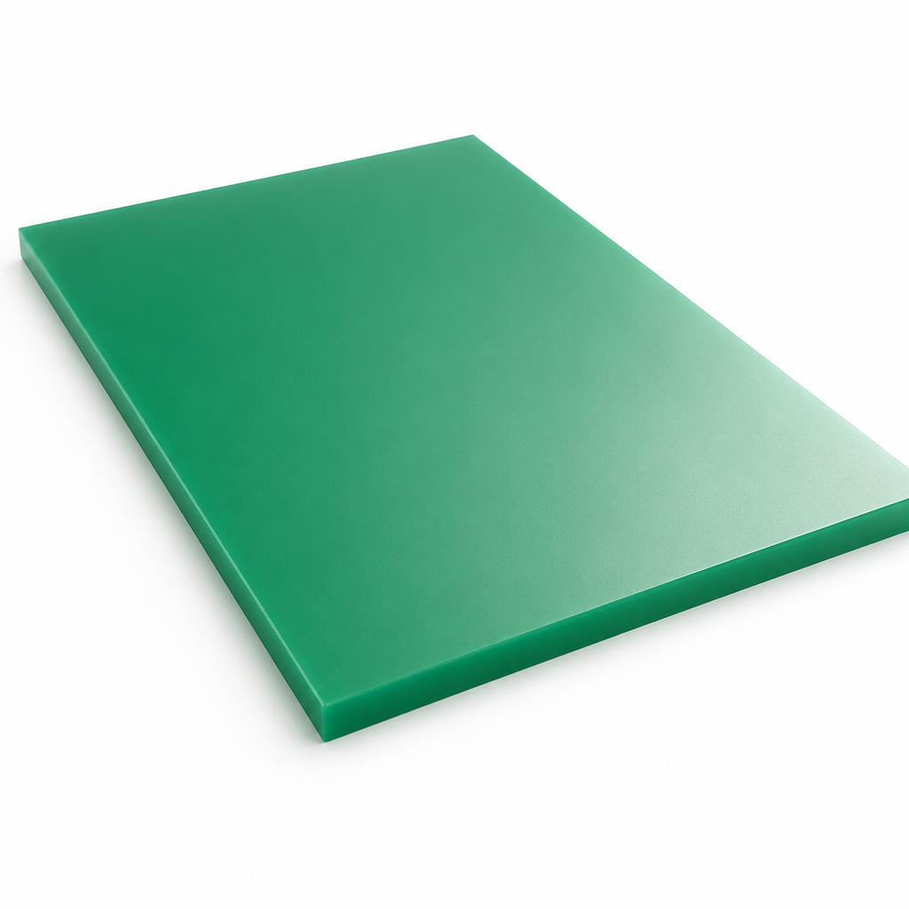 High Molecular Weight Polyethylene Green Sheet for Food Processing 10mm to 25mm thick - Sheet in use