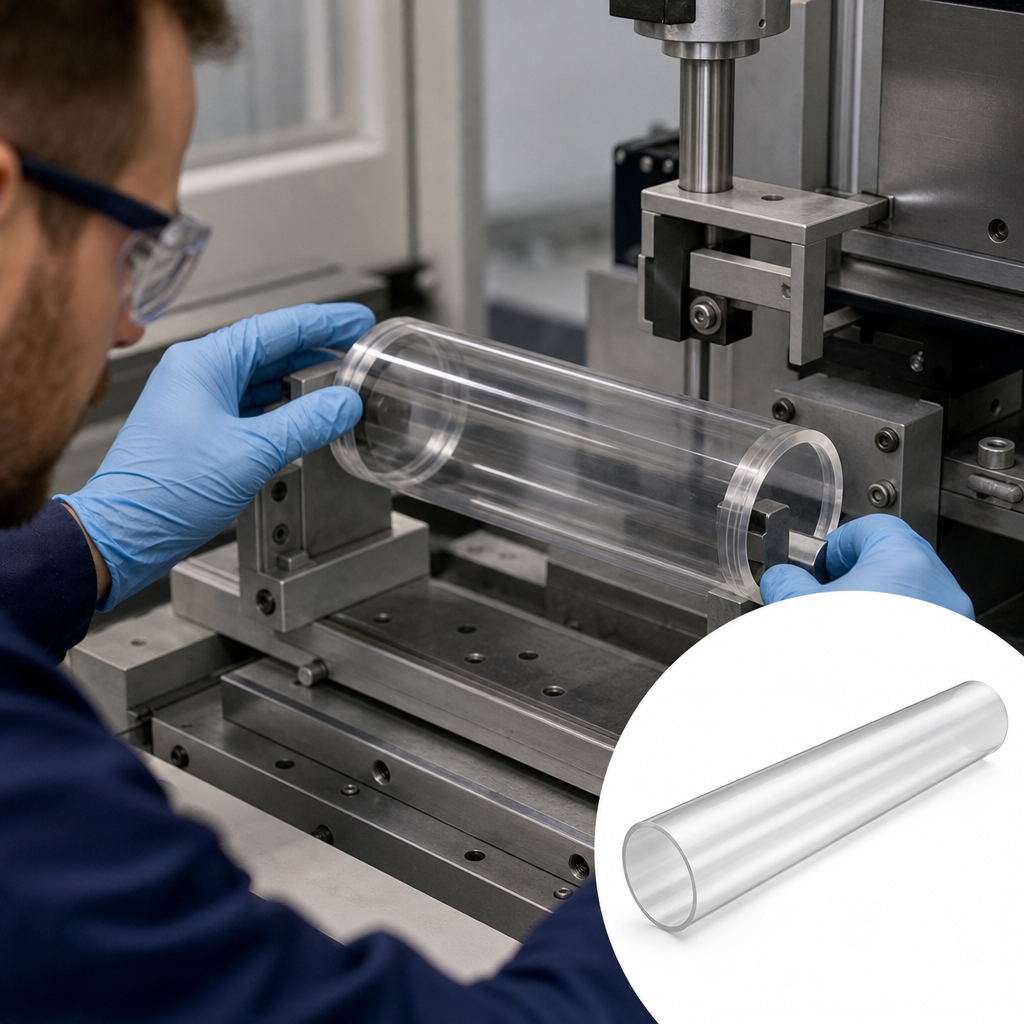 Acrylic Extruded Clear Tube 45mm to 60mm dia for Protective barriers & signage