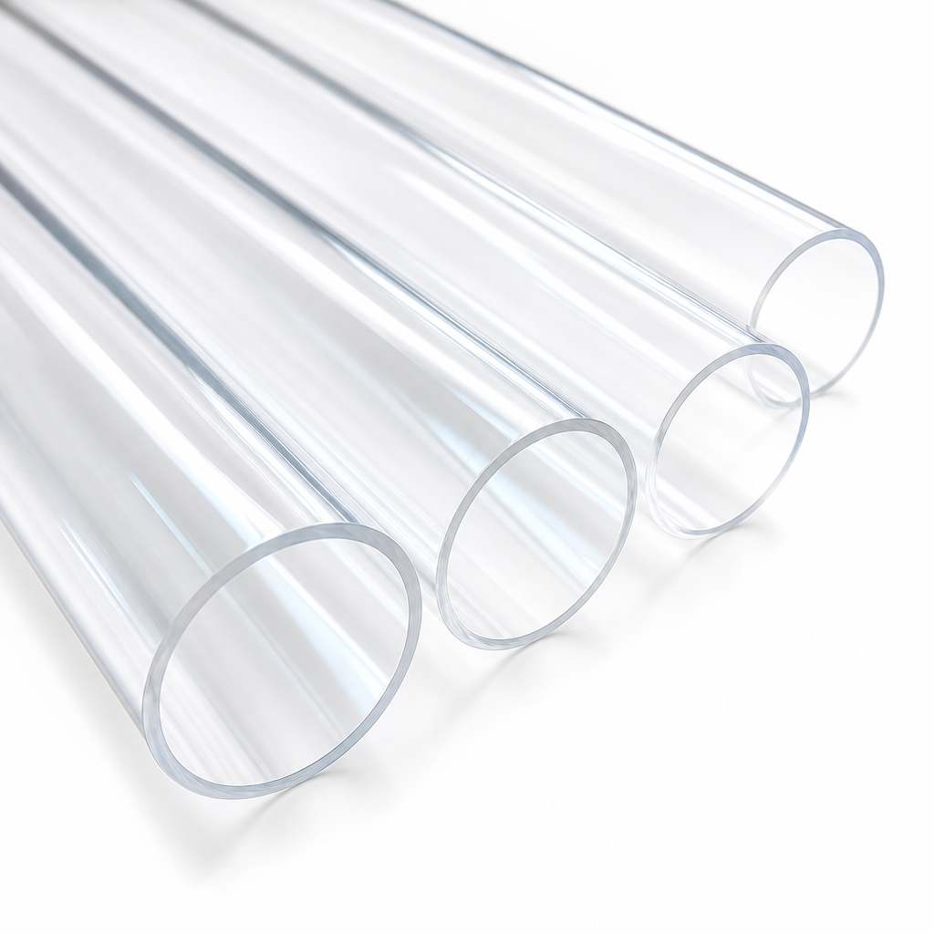 Acrylic Extruded Clear Tube 45mm to 60mm dia for Protective barriers & signage