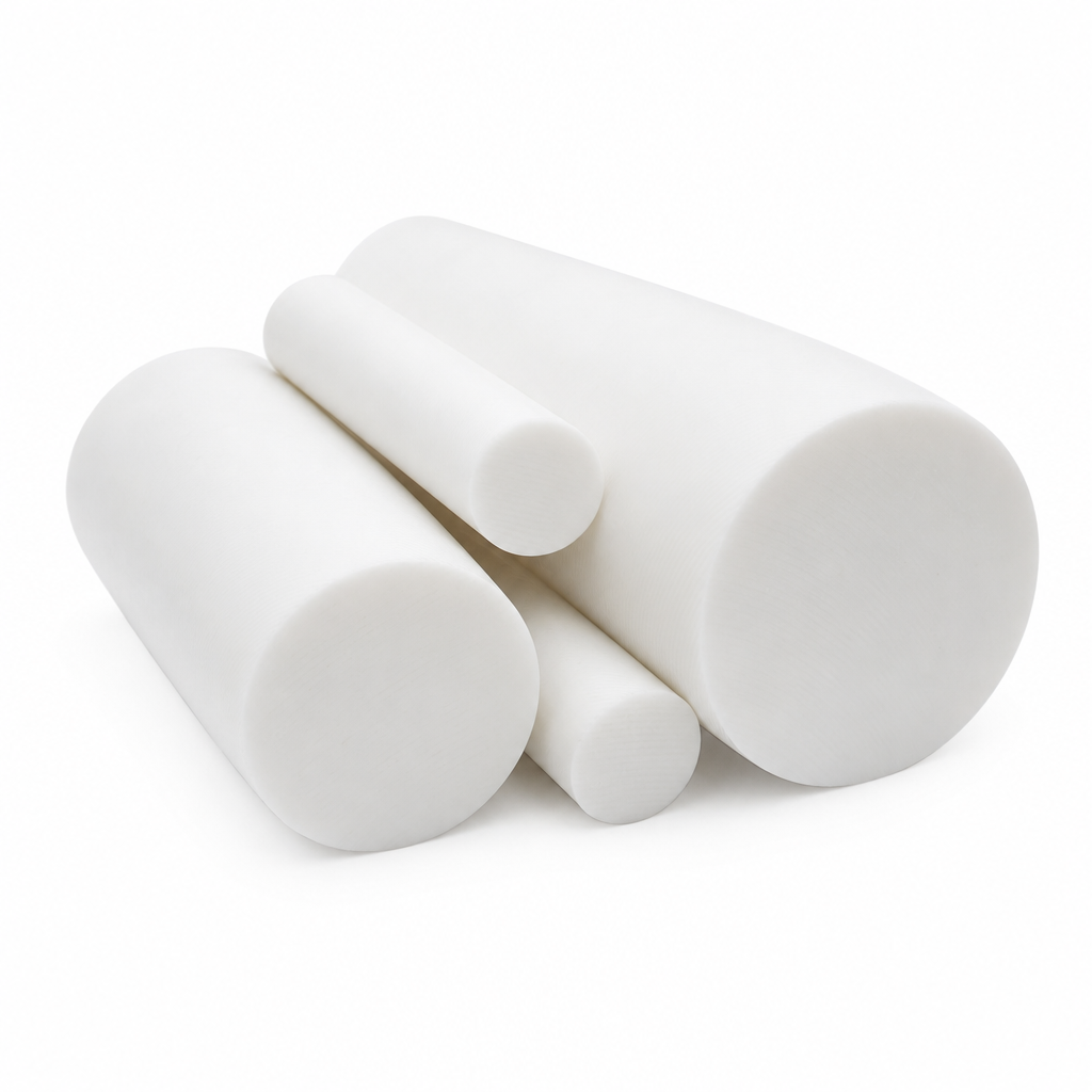 PETP Natural (White) Rod 60mm to 80mm dia for Conveyor parts & insulators