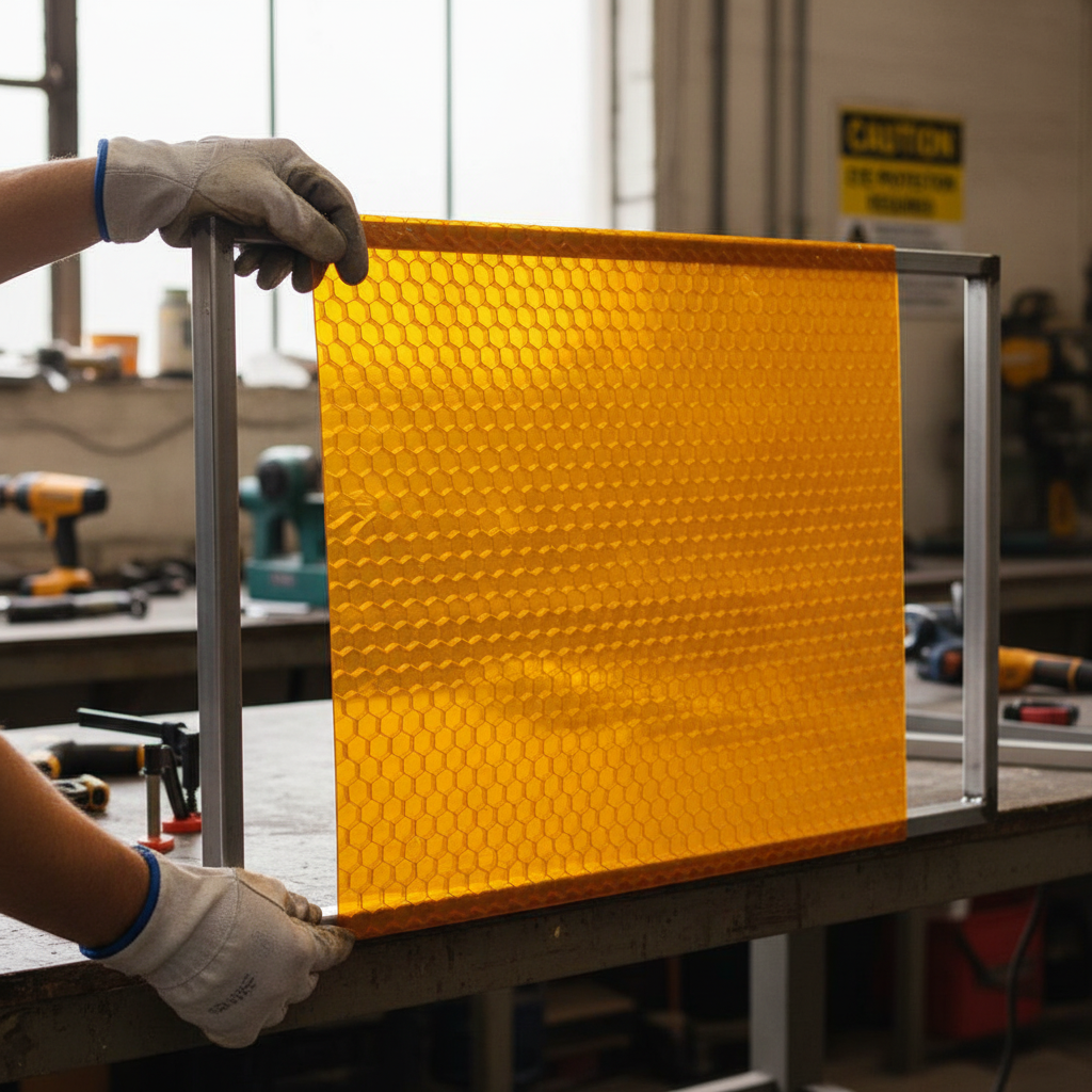 Premium Honeycomb Composite Sheet - PETG Orange, Lightweight, Rigid, Impact Resistant for Interior Applications
