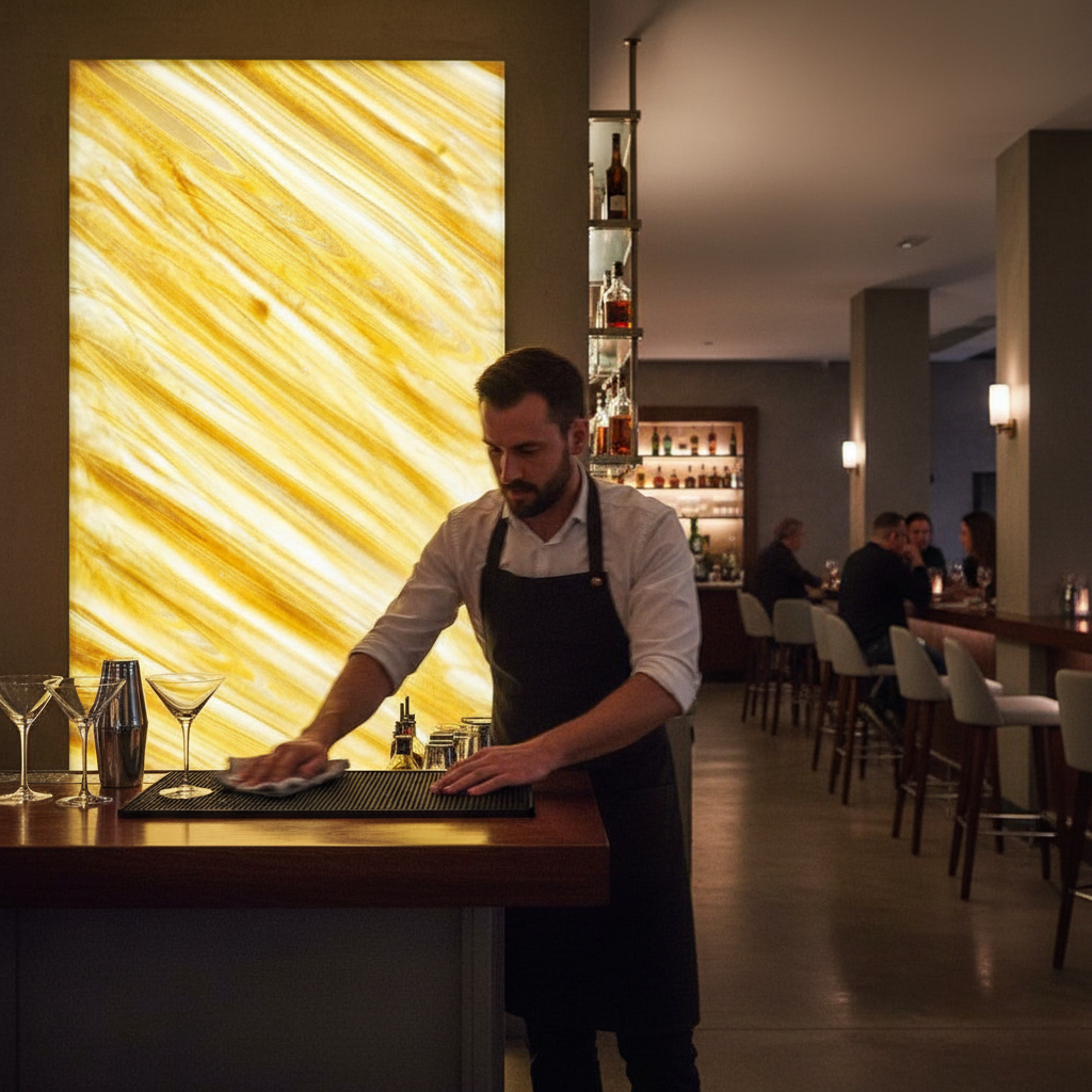 Premium Faux Translucent Stone Sheets in White and Yellow for Elegant Interior Design
