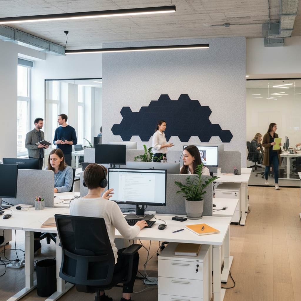 Premium Recycled PET Felt Hexagon Acoustic Tile 240 x 208 x 9mm for Sound Absorption - Pack of 30