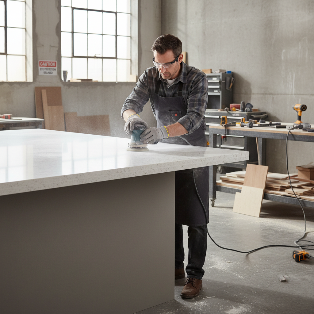 Premium Solid Surface Material - Rain Cloud Color, Durable Acrylic Composite for Versatile Applications