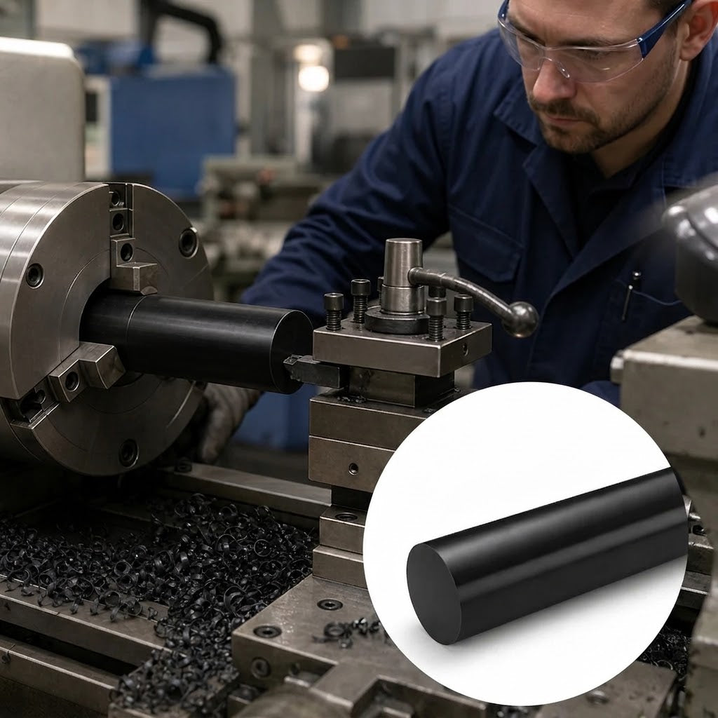 Delrin Black Rod Polyoxymethylene Homopolymer for Engineering Applications 16mm to 80mm diameter