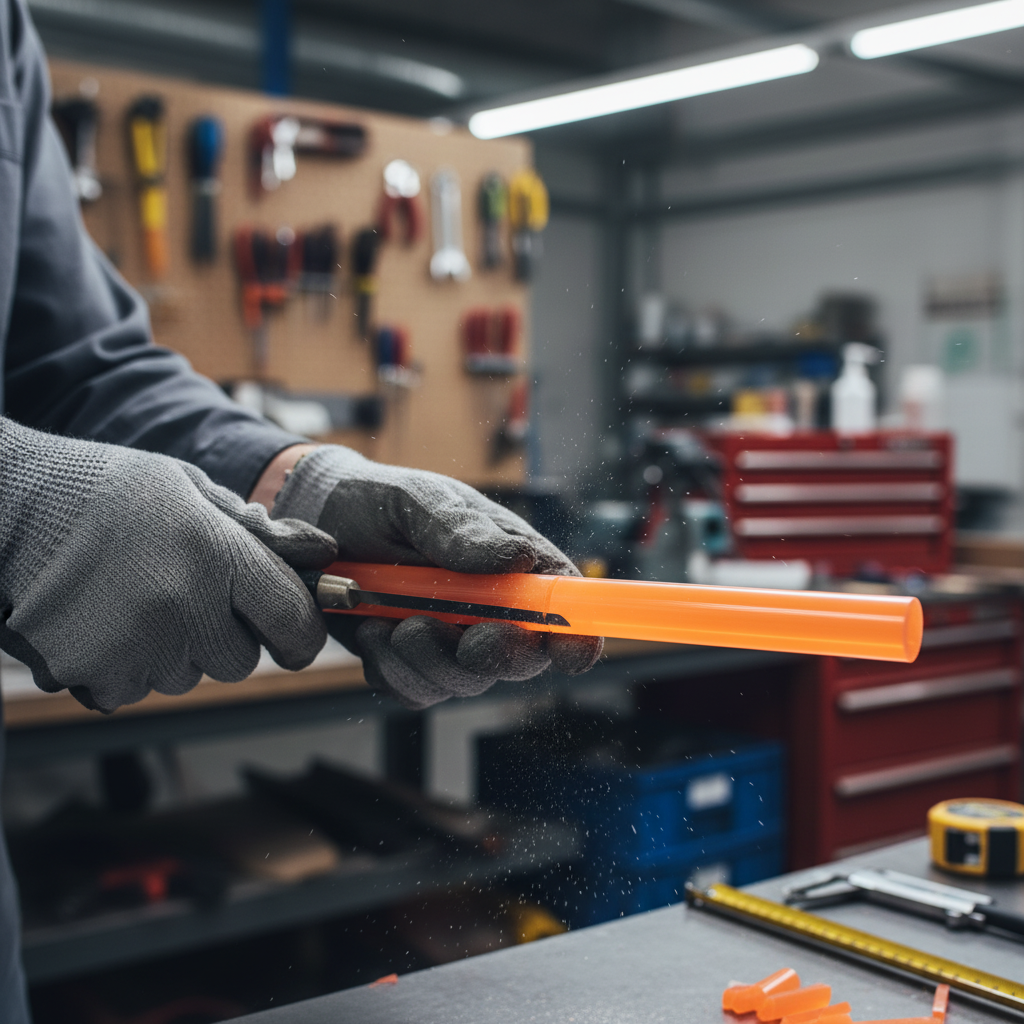 Premium Fluorescent Orange Acrylic Extruded Rod for Displays and Lighting Fixtures