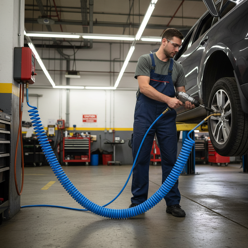 Professional High-Performance Nylon Recoil Hose with BSP Male Connector for Air and Liquid Conveyance