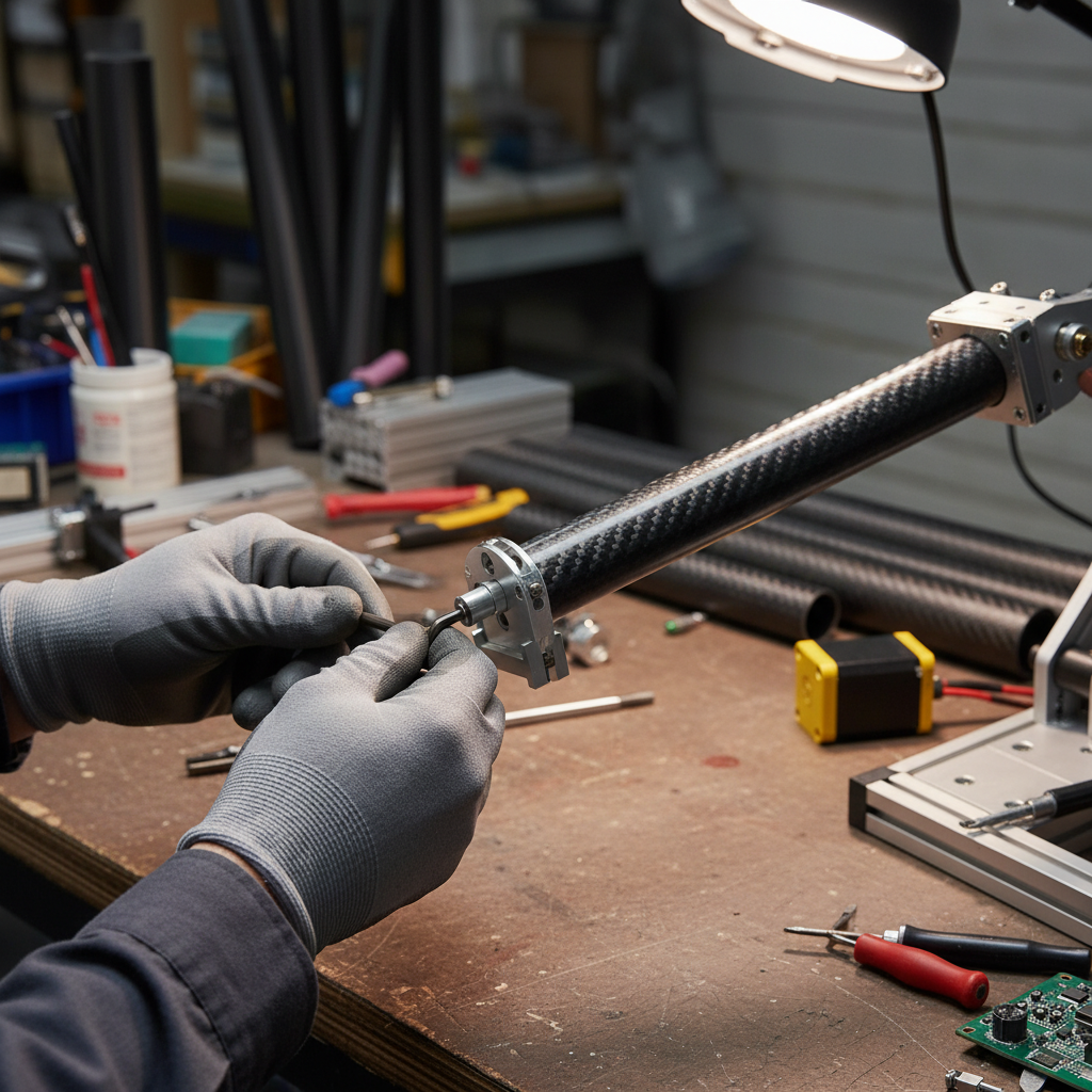 Premium High-Performance Roll Wrapped Carbon Fibre Tube with Glossy Woven Finish for Engineering and Robotics Applications