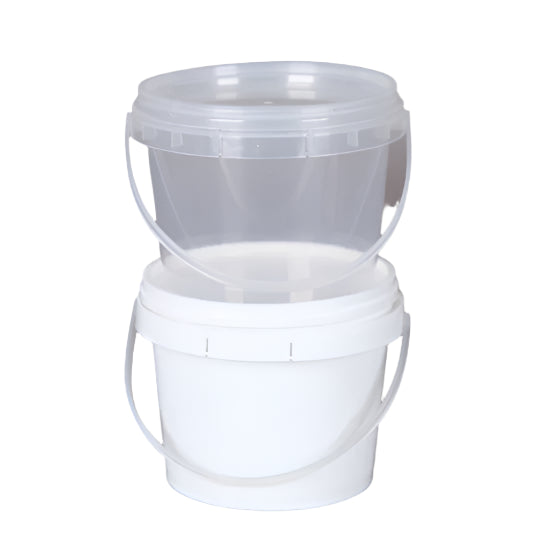 Clear, White, or Natural Small Plastic Buckets – Ideal for Household or Industrial Use