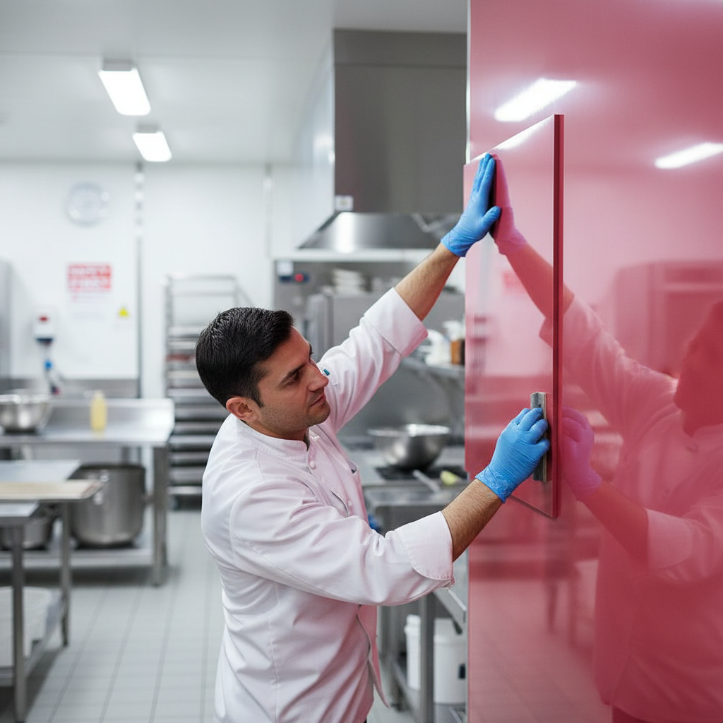 Premium Hygienic Cladding Dark Pink Sheet with High Chemical Resistance and Easy Installation