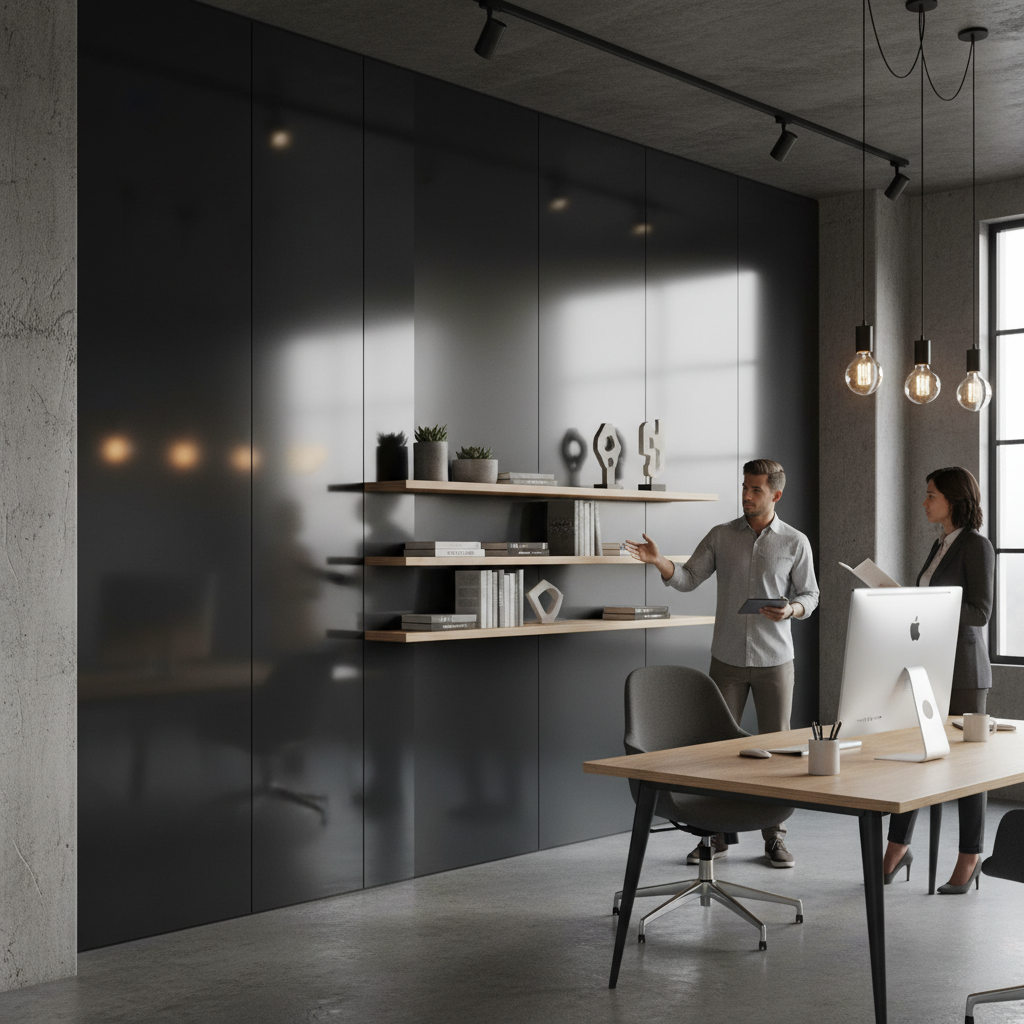 High-Performance Jet Black Aluminium Composite Panel Sheet - 0.3mm Thick, UV Resistant and Ideal for Signage and Interior Design