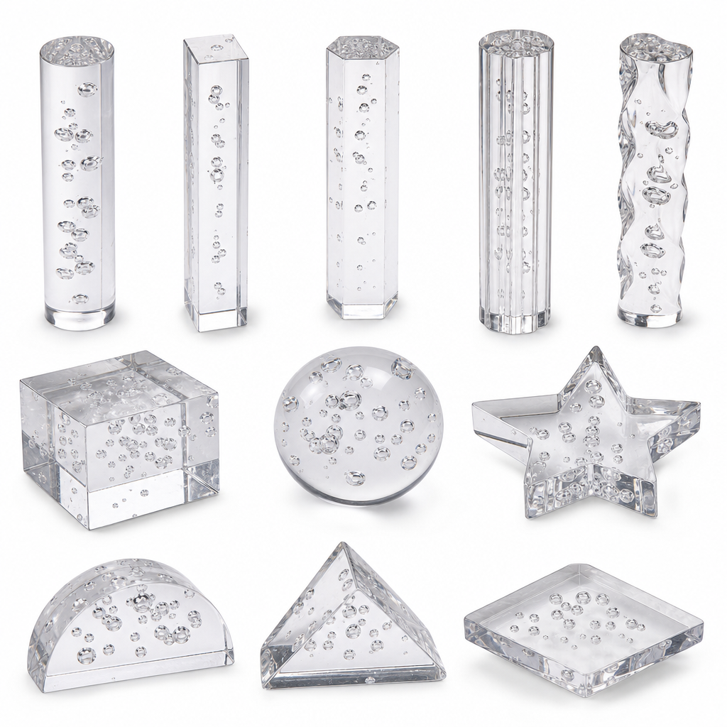Cast Acrylic Clear Rod 5mm to 50mm dia for Decorative items & art installations