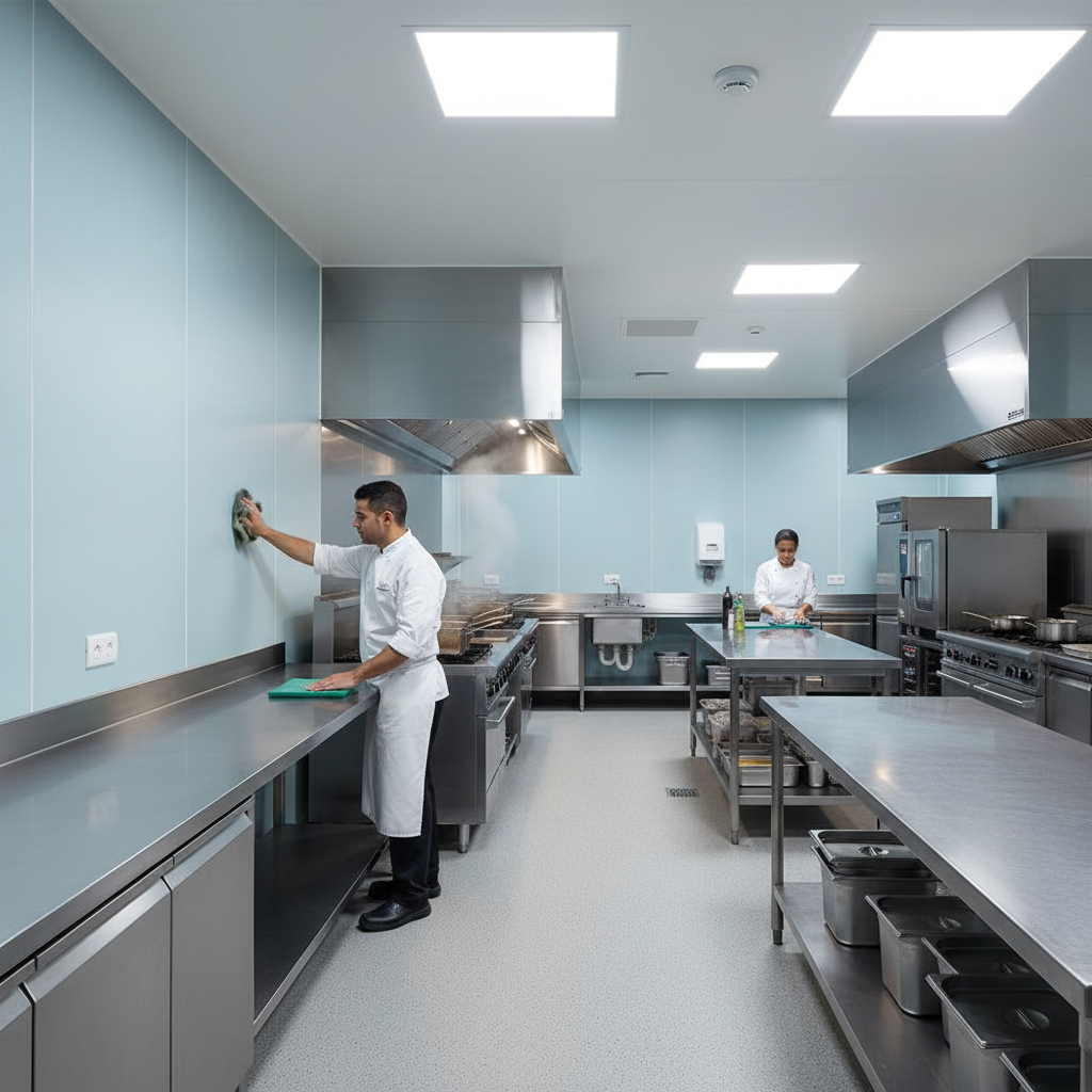 Premium Hygienic Cladding Light Blue Sheet with High Chemical Resistance and Easy Installation for Indoor Signage and Wall Cladding