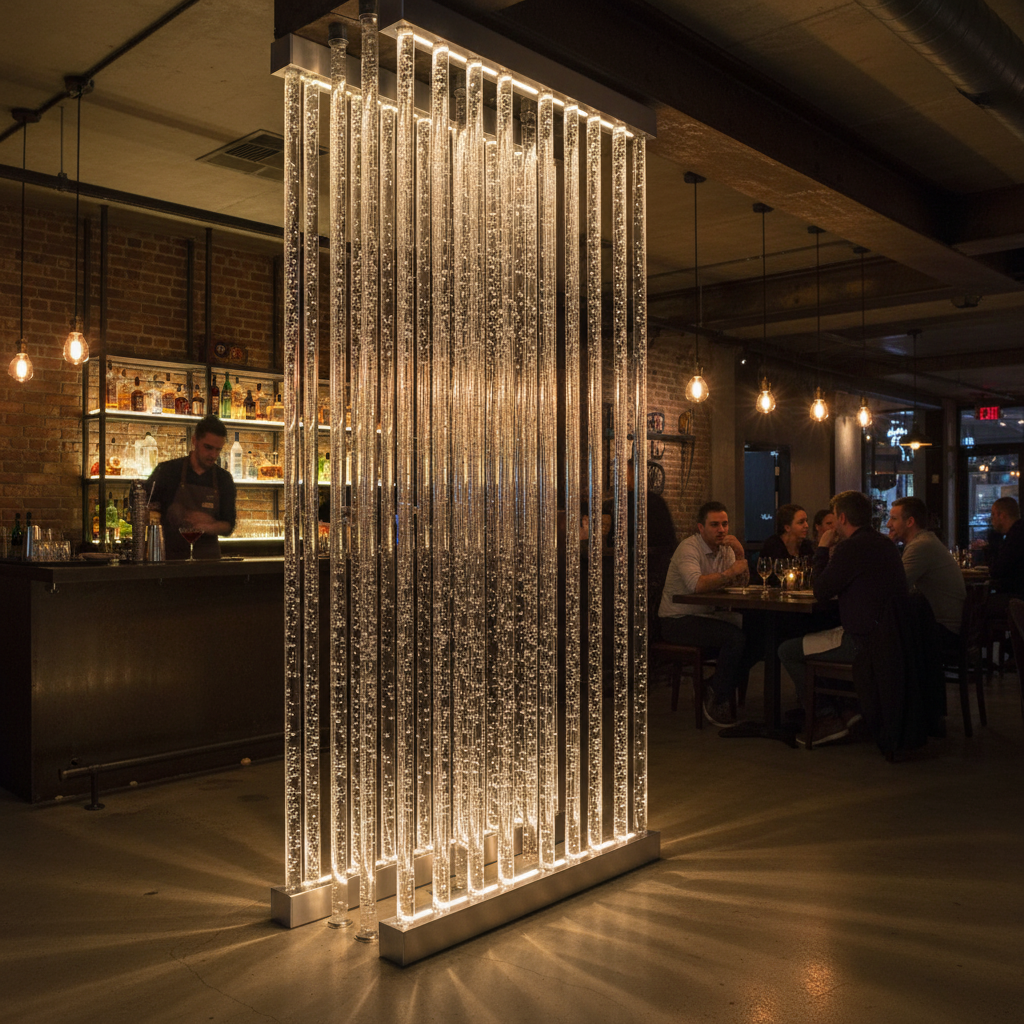 Premium Clear Acrylic Extruded Bubble Rod - High Transparency with Unique Bubble Design for Interior and Exhibition Displays