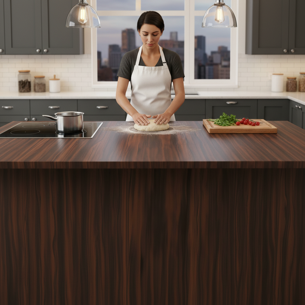 Premium Solid Surface Material - Mahogany Nuwood, Durable and Versatile for All Applications