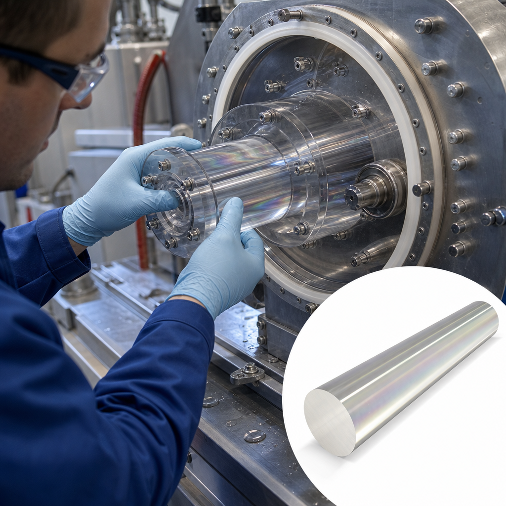 Cast Acrylic Clear Rod 110mm to 200mm dia for Displays & art installations