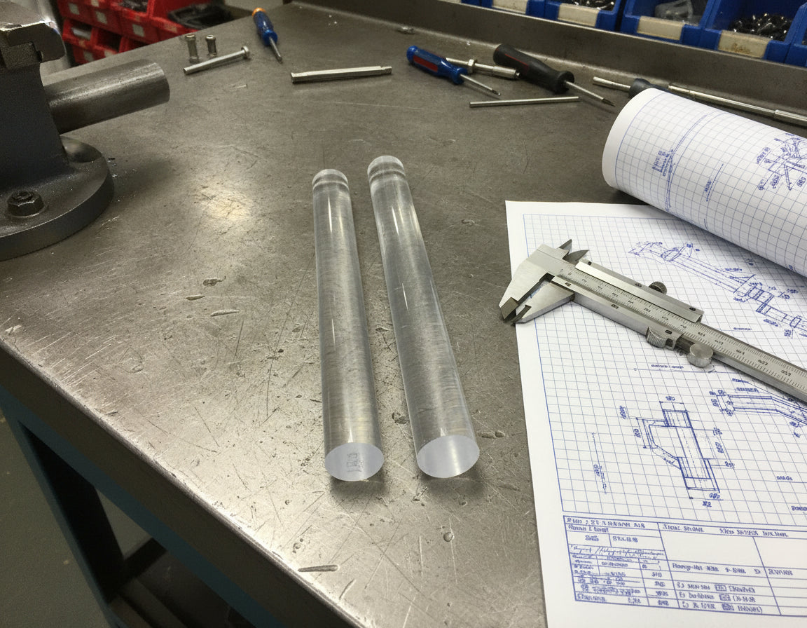 Extruded Clear Acrylic Rod - 2mm To 40mm Dia.