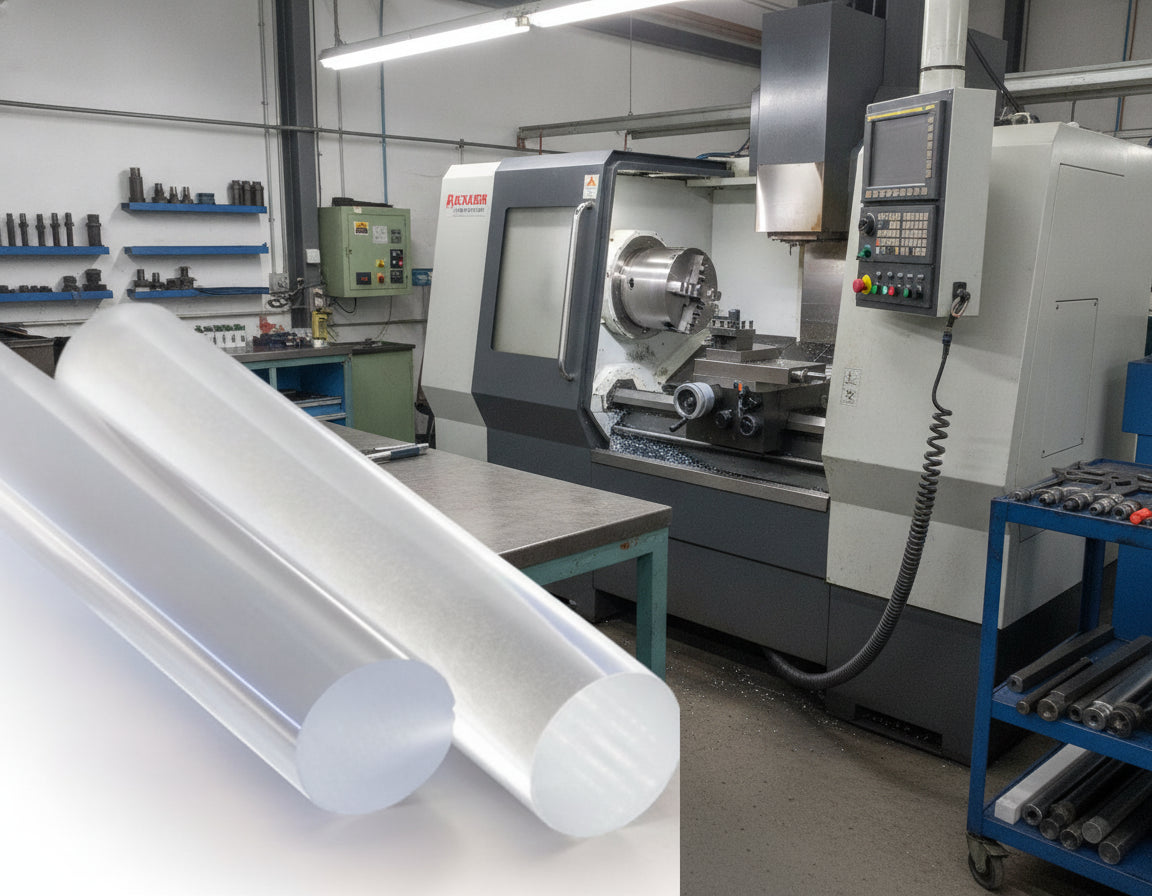Extruded Clear Acrylic Rod - 2mm To 40mm Dia.