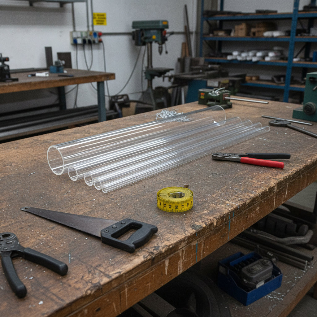 Clear Extruded Acrylic Tube – Transparent Plastic Tubing | 28mm to 40mm OD | Full Length