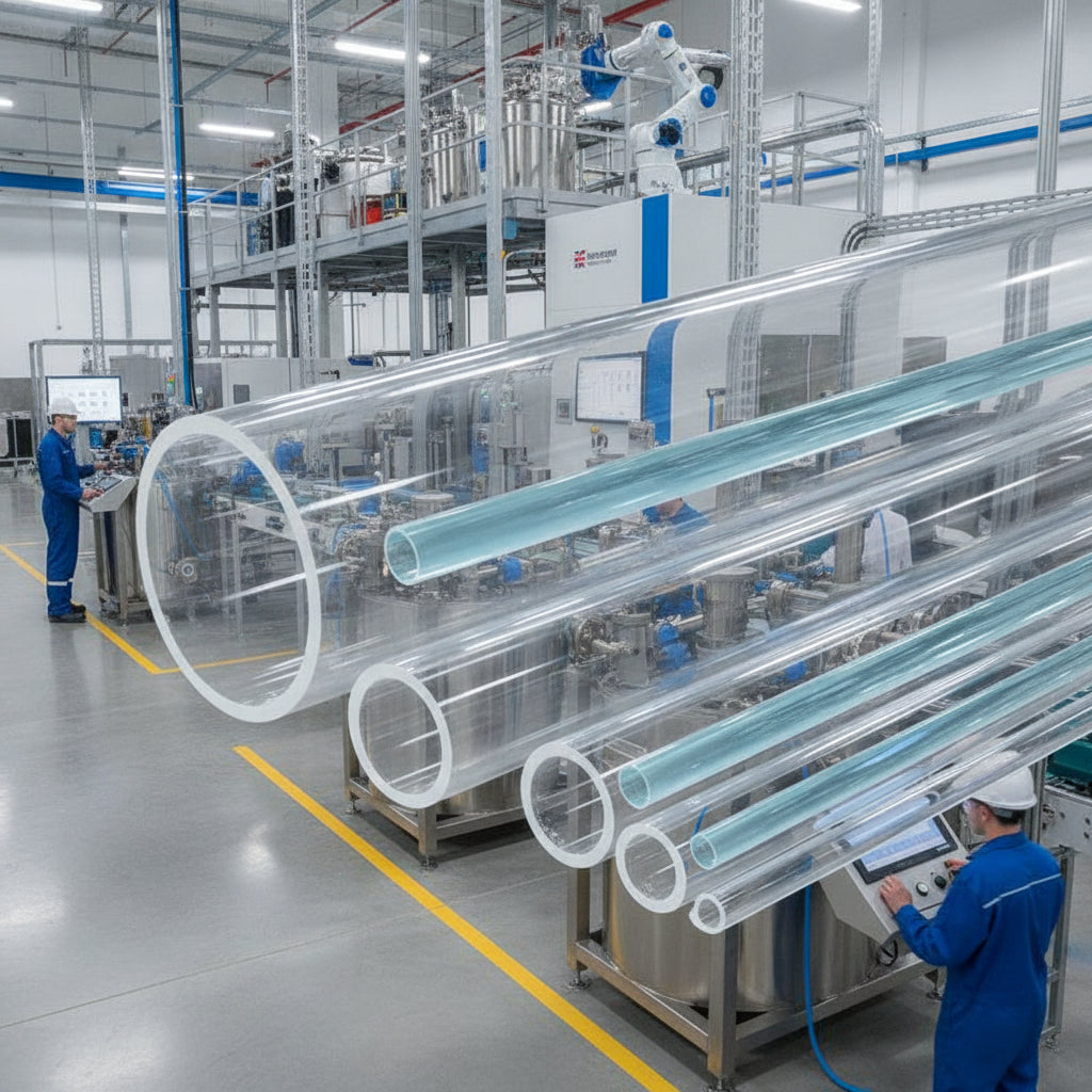 Clear Extruded Acrylic Tube – Transparent Plastic Tubing | 28mm to 40mm OD | Full Length
