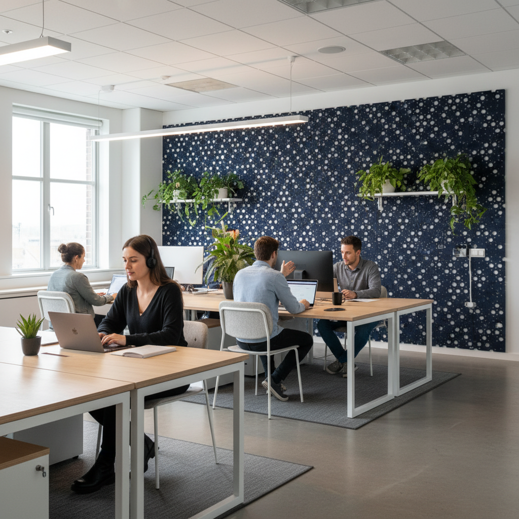 Premium 100% Recycled PET Felt Acoustic Panel ''Dots'' 9mm - Sustainable Sound Absorption Solution for Enhanced Acoustics