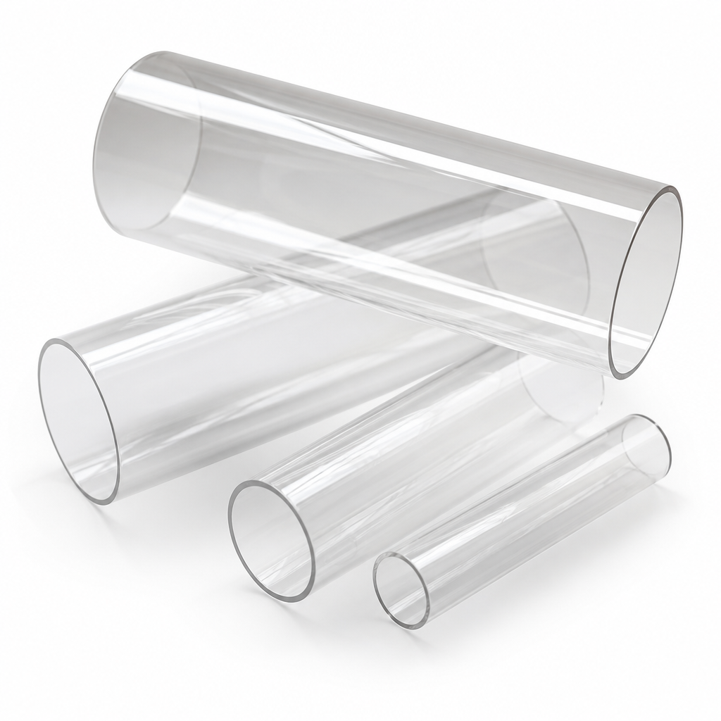 Cast Acrylic Clear Tube 50mm to 100mm dia for Signage & furniture components