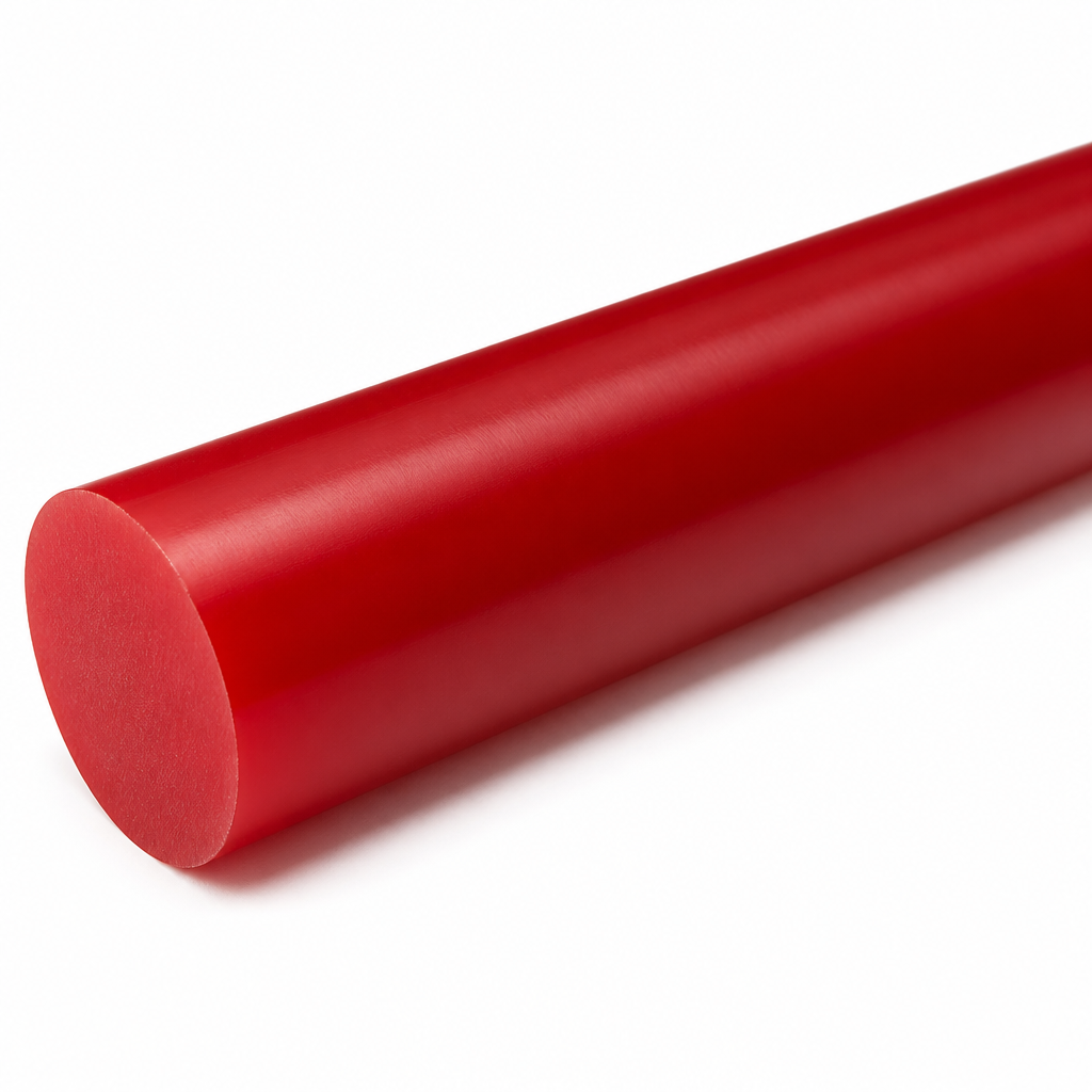 Polyurethane Rod 90 Shore Red 15.8mm for Various Applications 15.8mm diameter