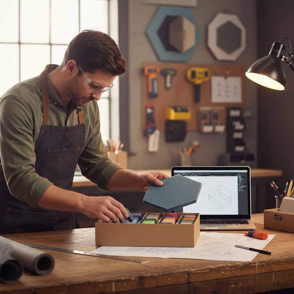 Premium PET Felt Acoustic Panel Sample Box - 60x50x9mm in 53 Colors for Sound Absorption and Design Flexibility