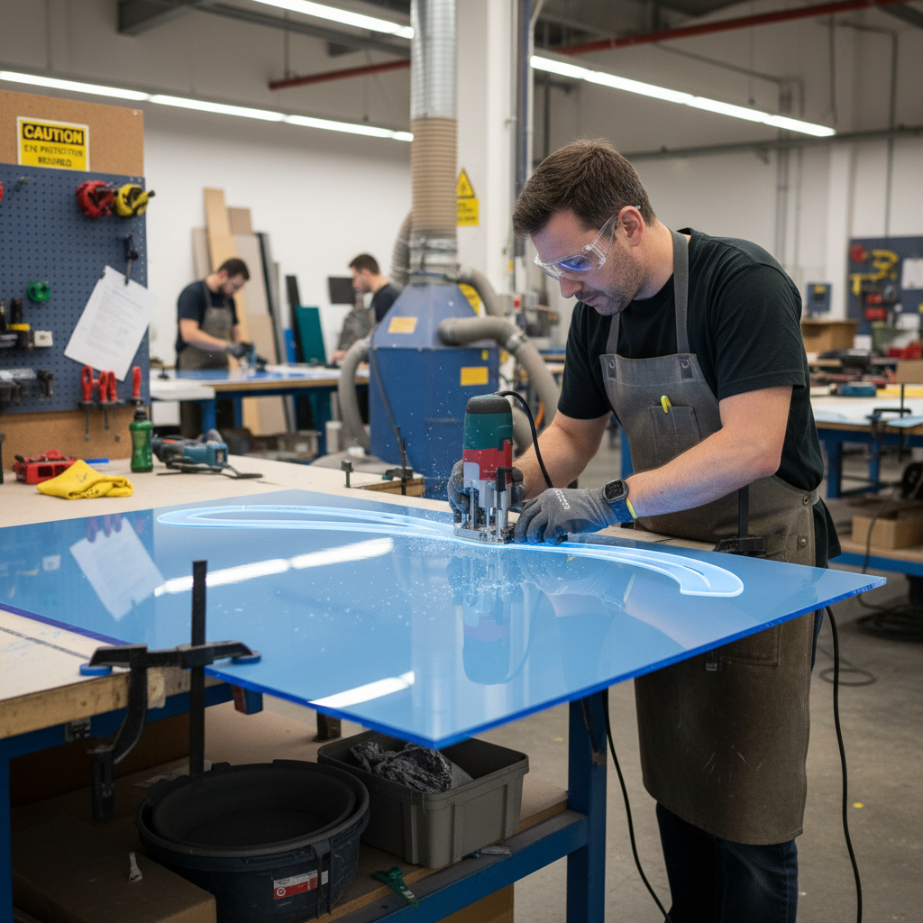 Premium Fluorescent Acrylic Sheet in Neptune Blue - Durable, High-Performance Material with Excellent Surface Hardness