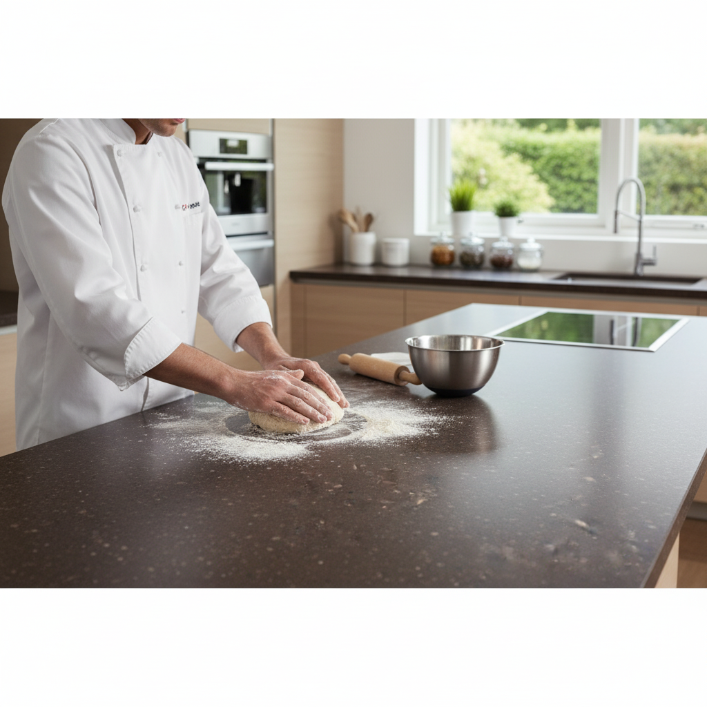 Premium Cocoa Brown Solid Surface Material - Durable, Versatile, and Hygienic for Interior and Exterior Applications