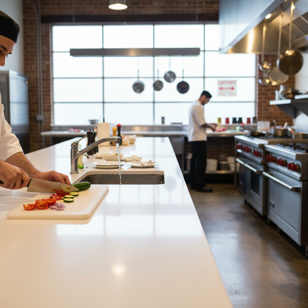 Premium Solid Surface Material - Glacier Ice, Durable Acrylic Composite for Versatile Applications in Residential and Commercial Spaces