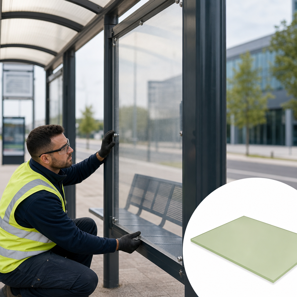 Polycarbonate Clear Sheet 3mm to 12mm thick for Graffiti-resistant surfaces & bus stop panels