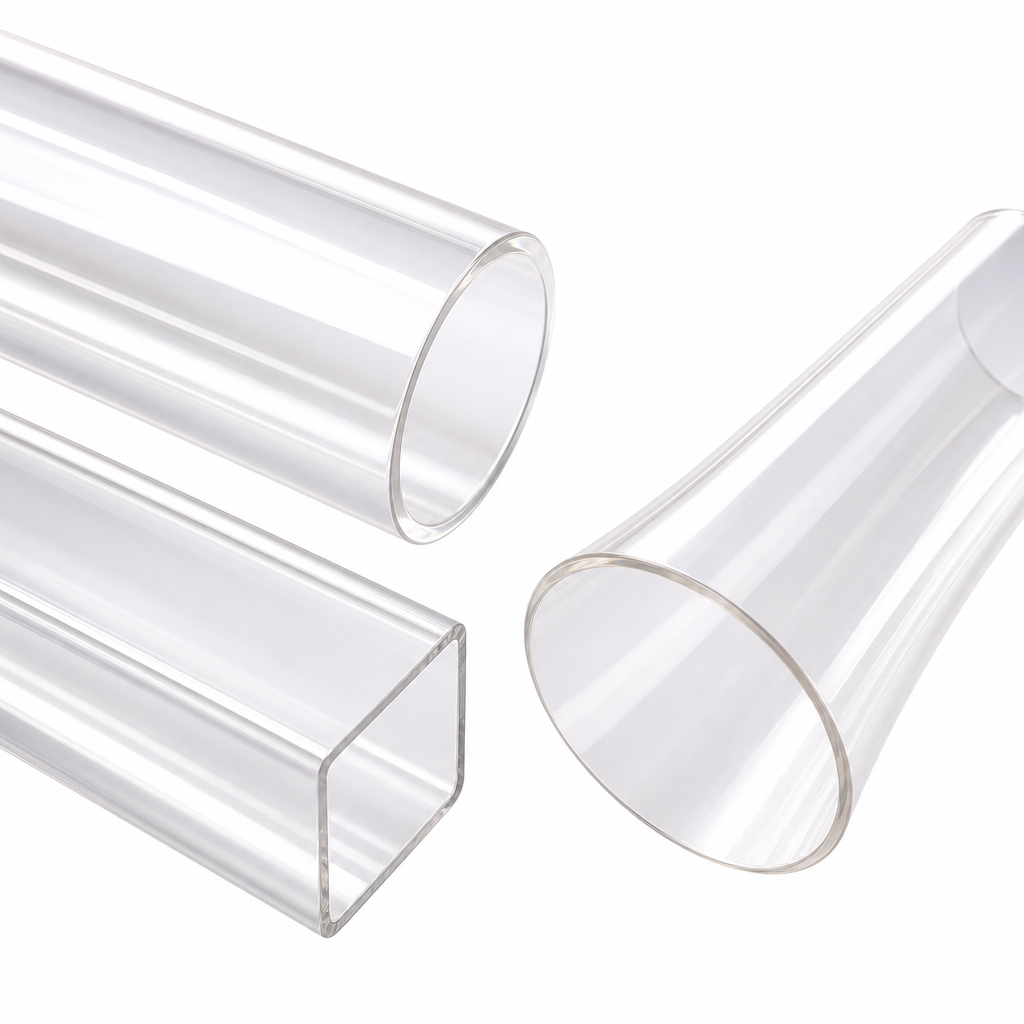 Extruded Clear Acrylic Tube 70mm to 134mm dia for Displays & light covers