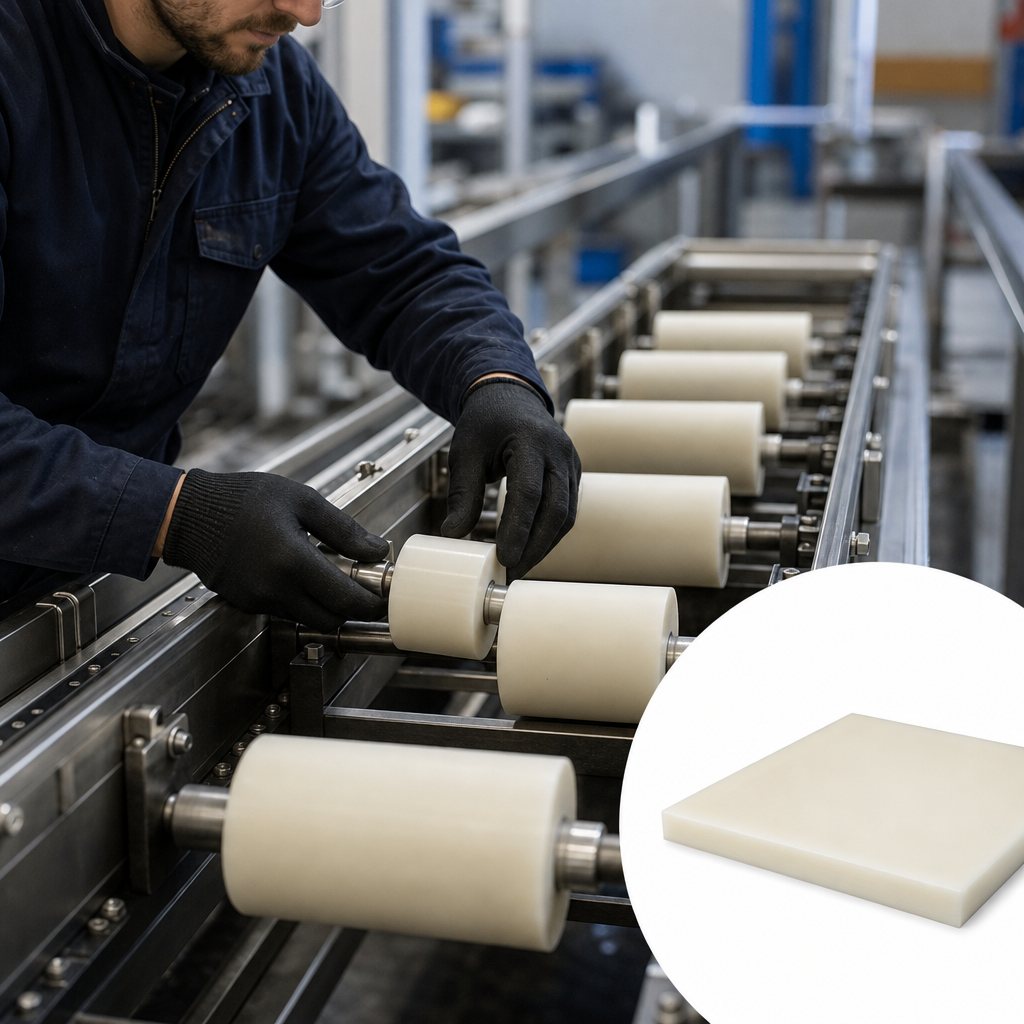Nylon 6 Natural (ivory) / Black Sheet 10mm to 100mm thick for Bushes & rollers