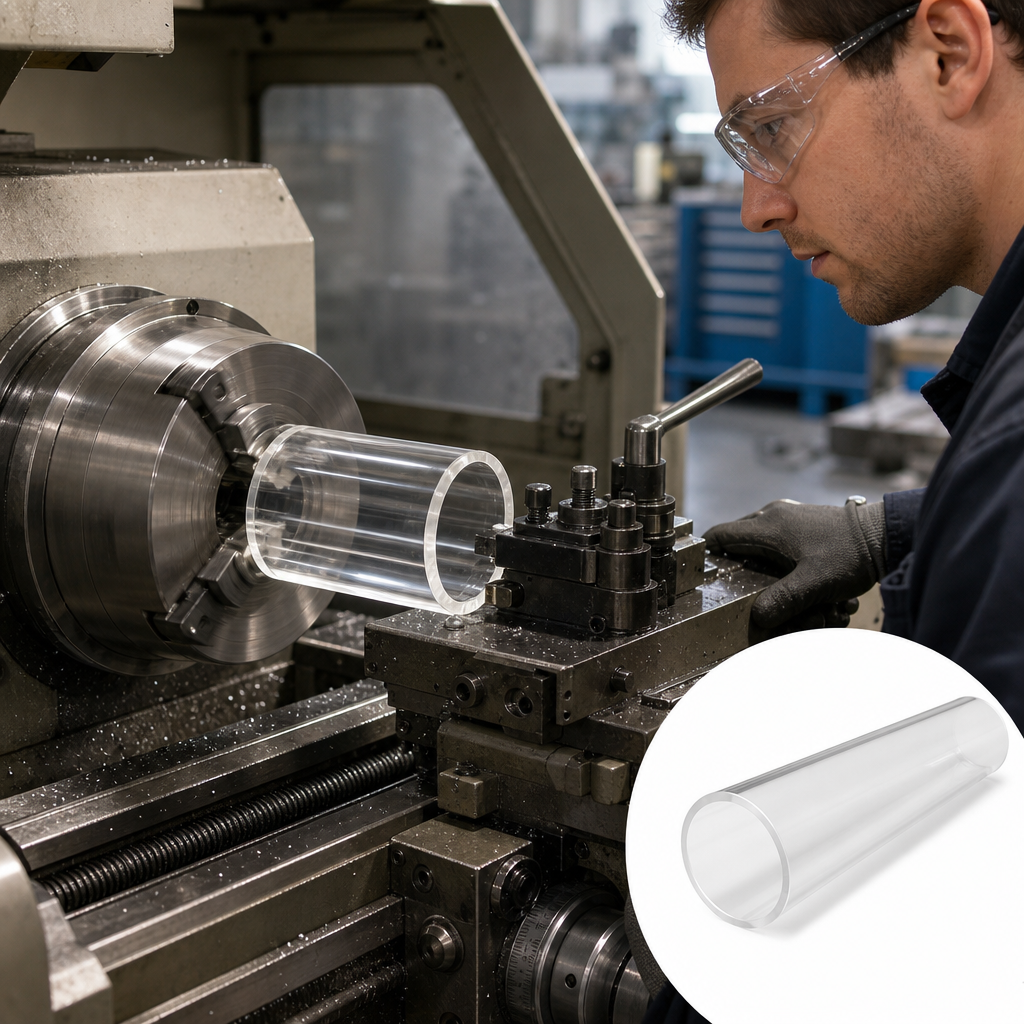 Cast Acrylic Clear Tube 50mm to 100mm dia for Signage & furniture components