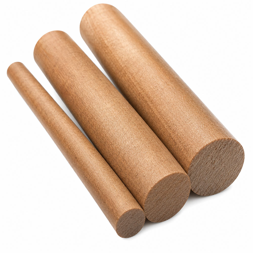 Phenolic Cotton Brown Rod 6mm to 12mm dia for Rollers & circuit boards