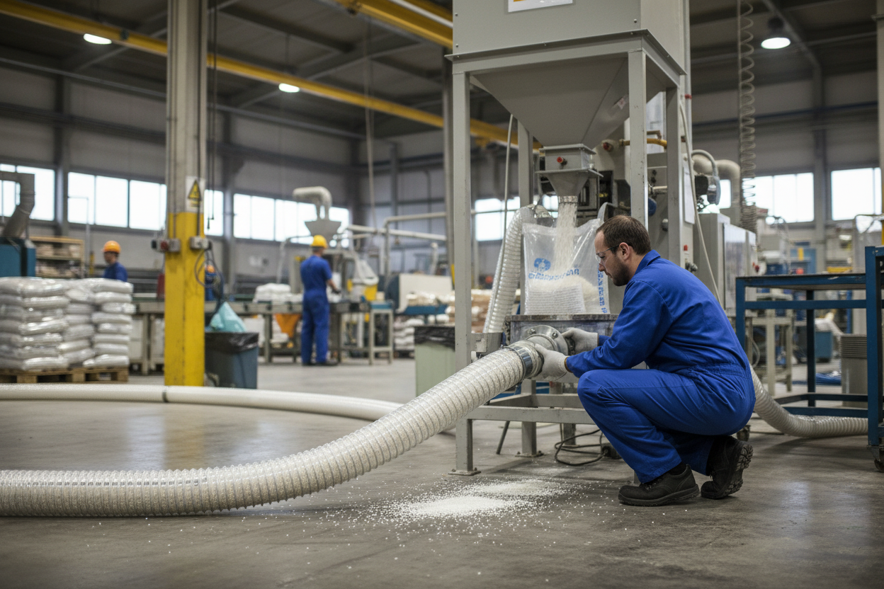 Premium High-Performance Polyurethane Hose for Suction and Transport of Dusts and Abrasive Materials with Excellent Flexibility and Abrasion Resistance