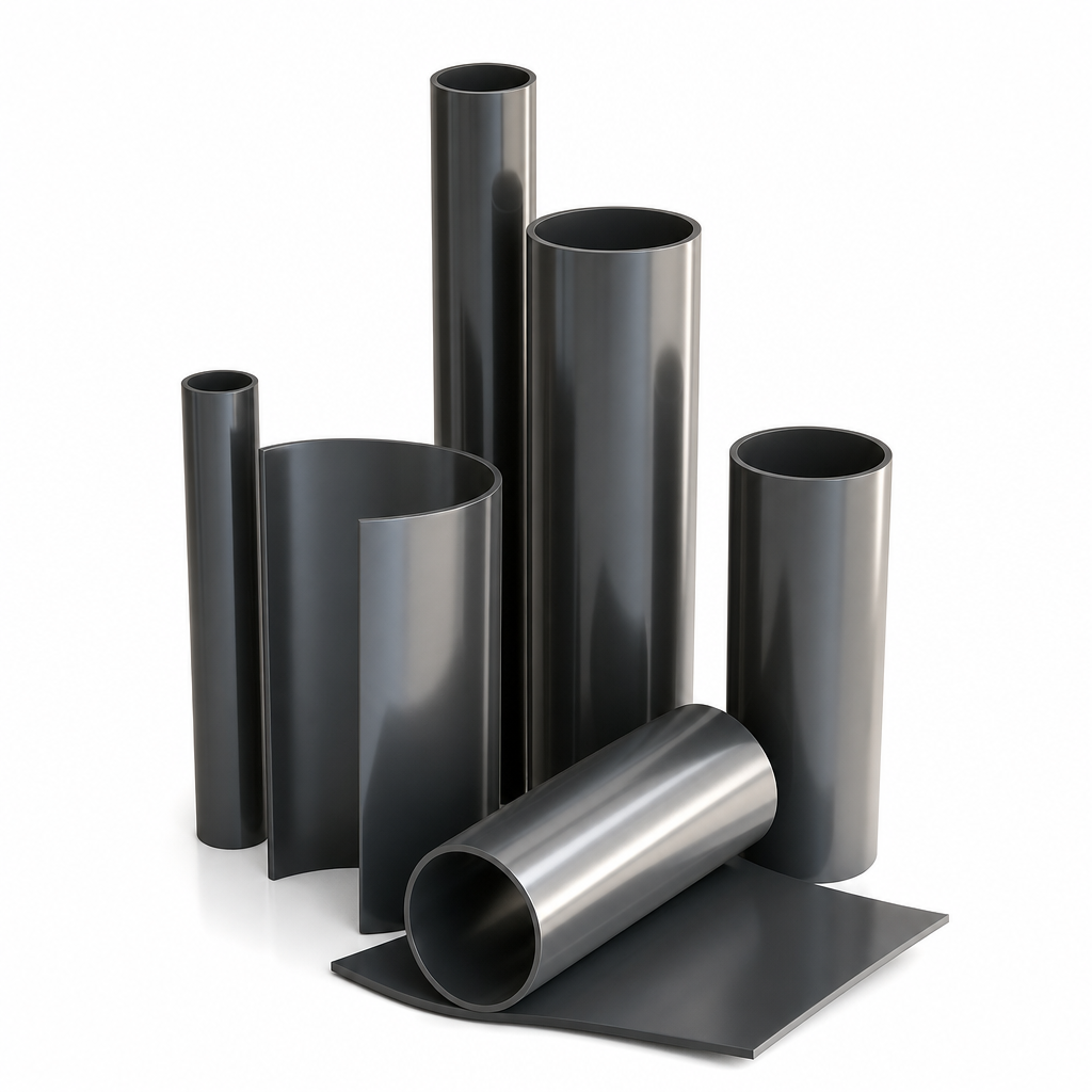 Unplasticised PolyVinylChloride Grey / Black Rod 100mm to 180mm dia for Fittings & protective covers